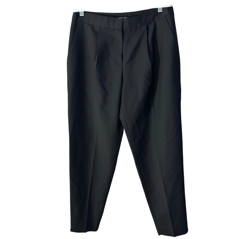 Monika Chiang Black Pleated Front Trousers Pants